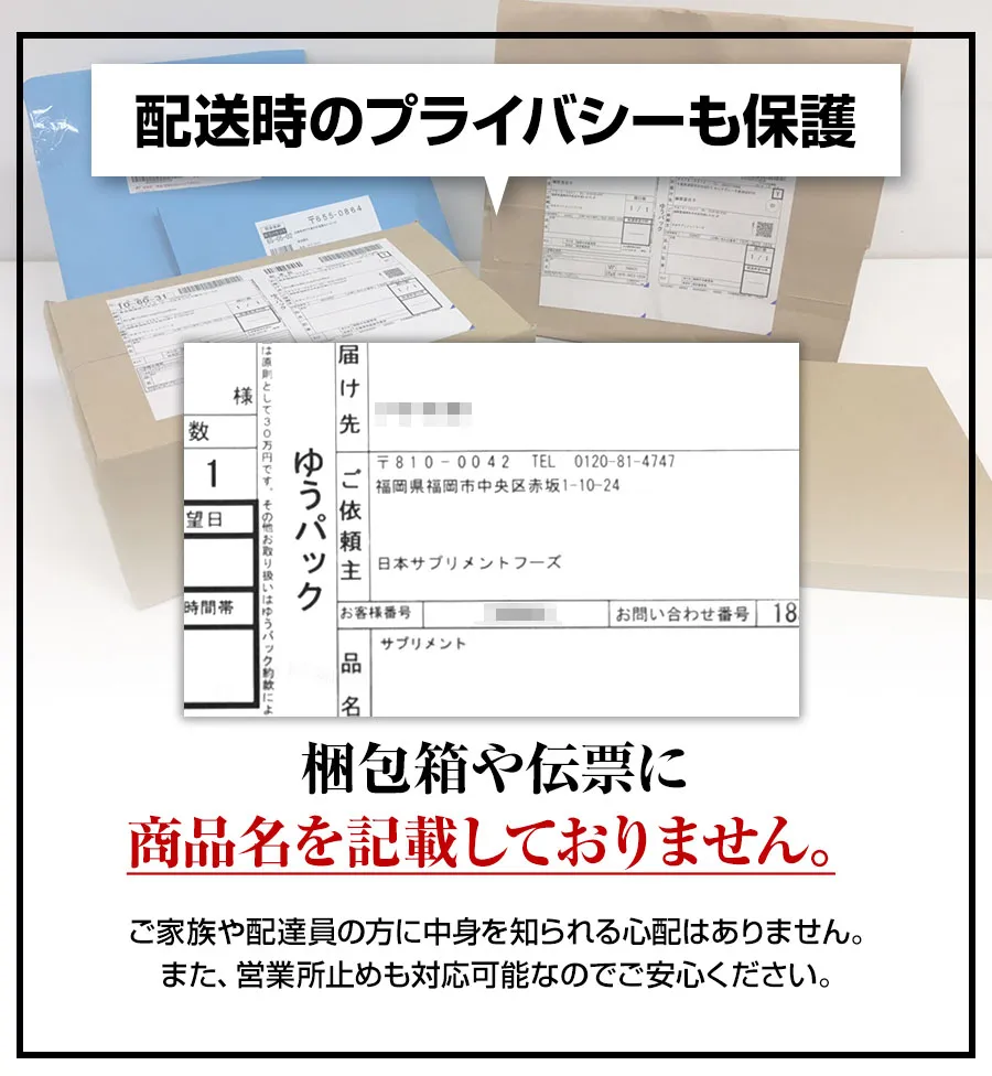 配送時のプライバシーも保護