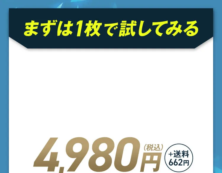 まずは1枚で試してみる